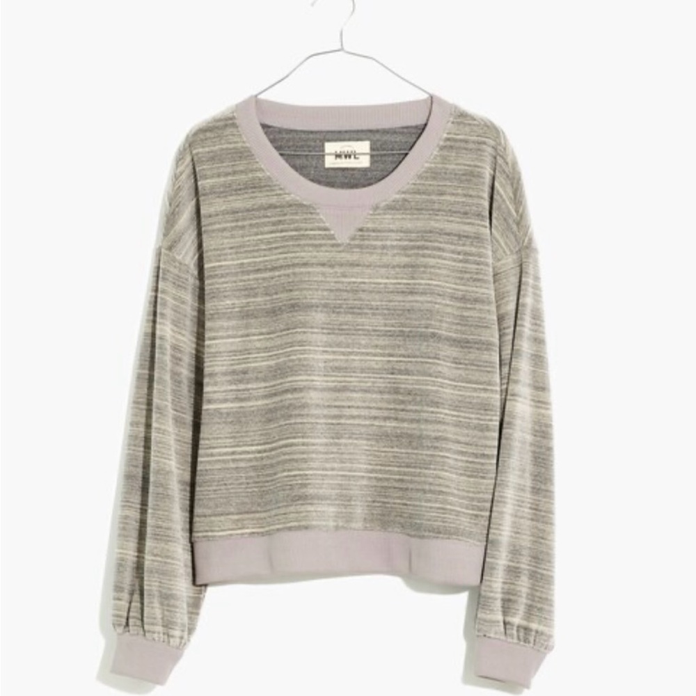 Madewell Velour Space-Dyed Crewneck Sweatshirt GUC